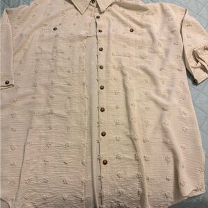 Amazon Women's Cream Button-Down Shirt